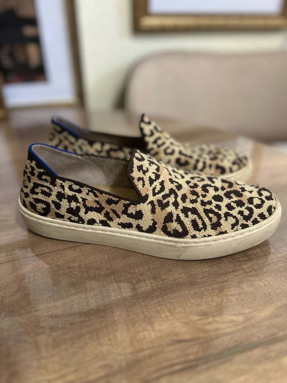 Rothy's The Slip On Sneaker Camo Cat Leopard Print Size 7.5